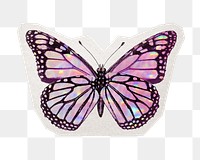 Aesthetic butterfly png sticker, crystal collage element in transparent background