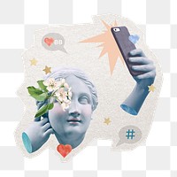 PNG social media blogger sticker, digital collage art in transparent background