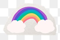 Cute rainbow png digital sticker, collage element in transparent background