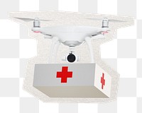 Medical drone png digital sticker, collage element in transparent background