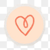 Heart icon png, love digital sticker, collage element in transparent background