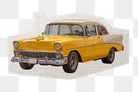 PNG old fashioned car sticker, transparent background