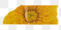 PNG yellow flower washi tape, stationery collage element, transparent background