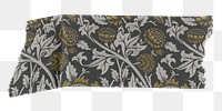 PNG William Morris pattern washi tape, journal sticker element, transparent background