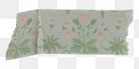 PNG William Morris pattern washi tape, journal sticker element, transparent background