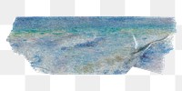 Ocean painting washi tape, Auguste Renoir png collage element, transparent background