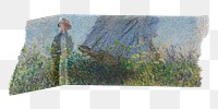 PNG Claude Monet's painting washi tape, journal sticker element, transparent background