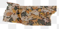 Autumn leaves washi tape png sticker, collage element, transparent background