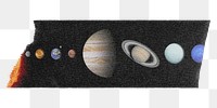 Solar system washi tape png sticker, collage element, transparent background