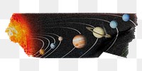 Solar system washi tape png sticker, collage element, transparent background