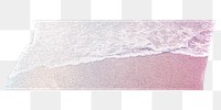Aesthetic beach washi tape png sticker, collage element, transparent background