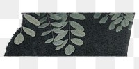 Leaves washi tape png sticker, collage element, transparent background