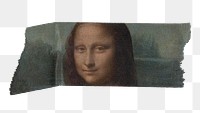 PNG Mona Lisa washi tape, stationery collage element, transparent background