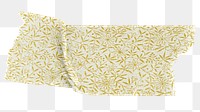 PNG floral pattern washi tape, stationery collage element, transparent background