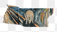 PNG Edvard Munch's The Scream washi tape, stationery collage element, transparent background