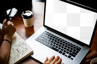 Laptop screen png mockup, transparent design 