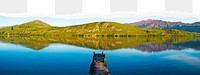 Lake png torn paper collage, beautiful scenery, transparent background