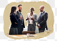 PNG Group of business people talking, collage element, transparent background