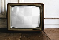 Vintage television png mockup, transparent design 