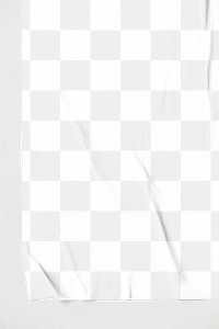 Crinkled paper png poster mockup, transparent design