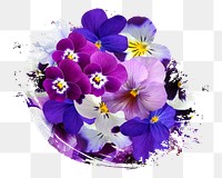 Purple orchid png flowers sticker, transparent background