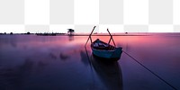 Sunset quiet ocean png border, nature photo, transparent background