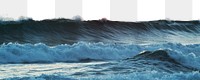 Tropical beach png wave border, nature photo, transparent background