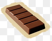 Chocolate bar png sticker, ripped paper transparent background