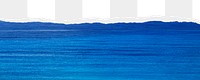 Blue water texture png border, torn paper design, transparent background