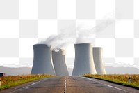 Nuclear power plant png border, torn paper design, transparent background