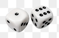 White dice png sticker, transparent background