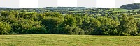 Green landscape png border, grass field image, transparent background