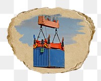 PNG cargo shipping container, collage element, transparent background