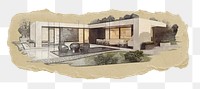 PNG modern home design, collage element, transparent background