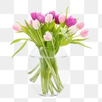 Png Pastel tulip bouquet sticker, transparent background
