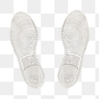 Sneaker footprints png sticker, shoe sole cut out, transparent background