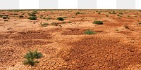 Cracked ground png border, Wild West desert, transparent background