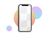 Phone screen png mockup, gradient circle shape, transparent design