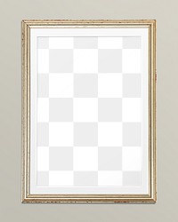 Gold frame png mockup, transparent design 