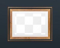 Wooden frame png mockup, home decoration, transparent design