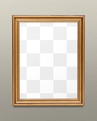 Gold frame png mockup, home decoration, transparent design