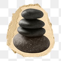 PNG stacked zen stones, collage element, transparent background