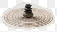 PNG Stacked zen stones sand, collage element, transparent background