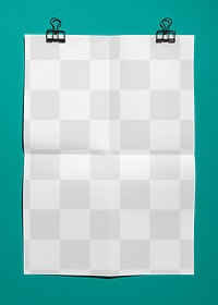 Poster png mockup, realistic paper, transparent design