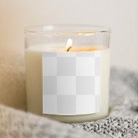 Candle label png mockup, transparent design