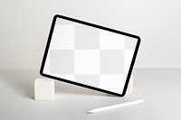 Tablet screen png mockup, transparent design 