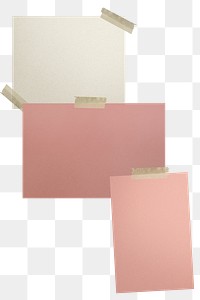 Png pink sticky notes sticker, taped paper, transparent background