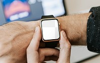 Smartwatch png mockup, editable screen transparent design