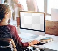 Computer desktop png mockup, transparent design