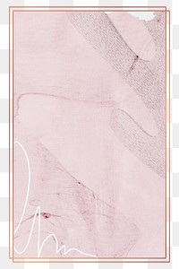 Png rectangular frame pink watercolour marble design, transparent background